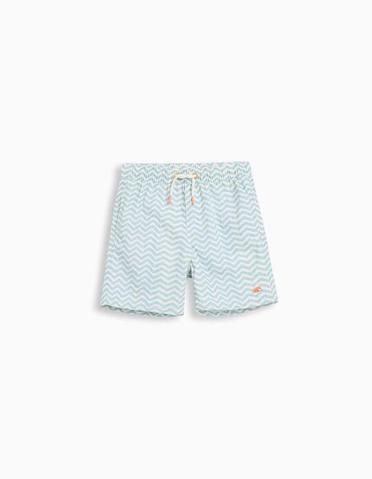 Comprar Online Calções de Banho com Ondas, Menino, Azul Claro 