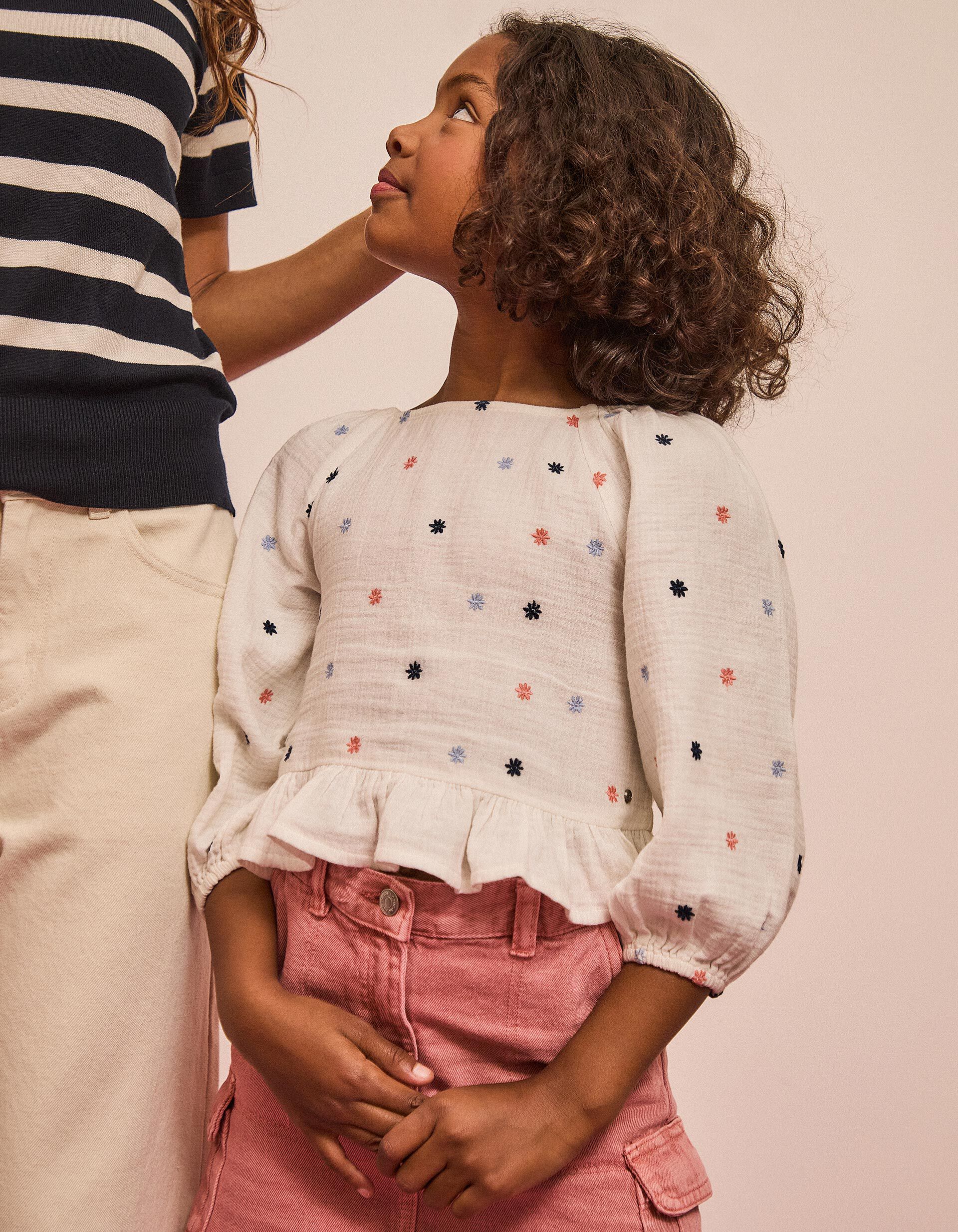 Comprar Online Blusa com Bordados, Menina, Branco