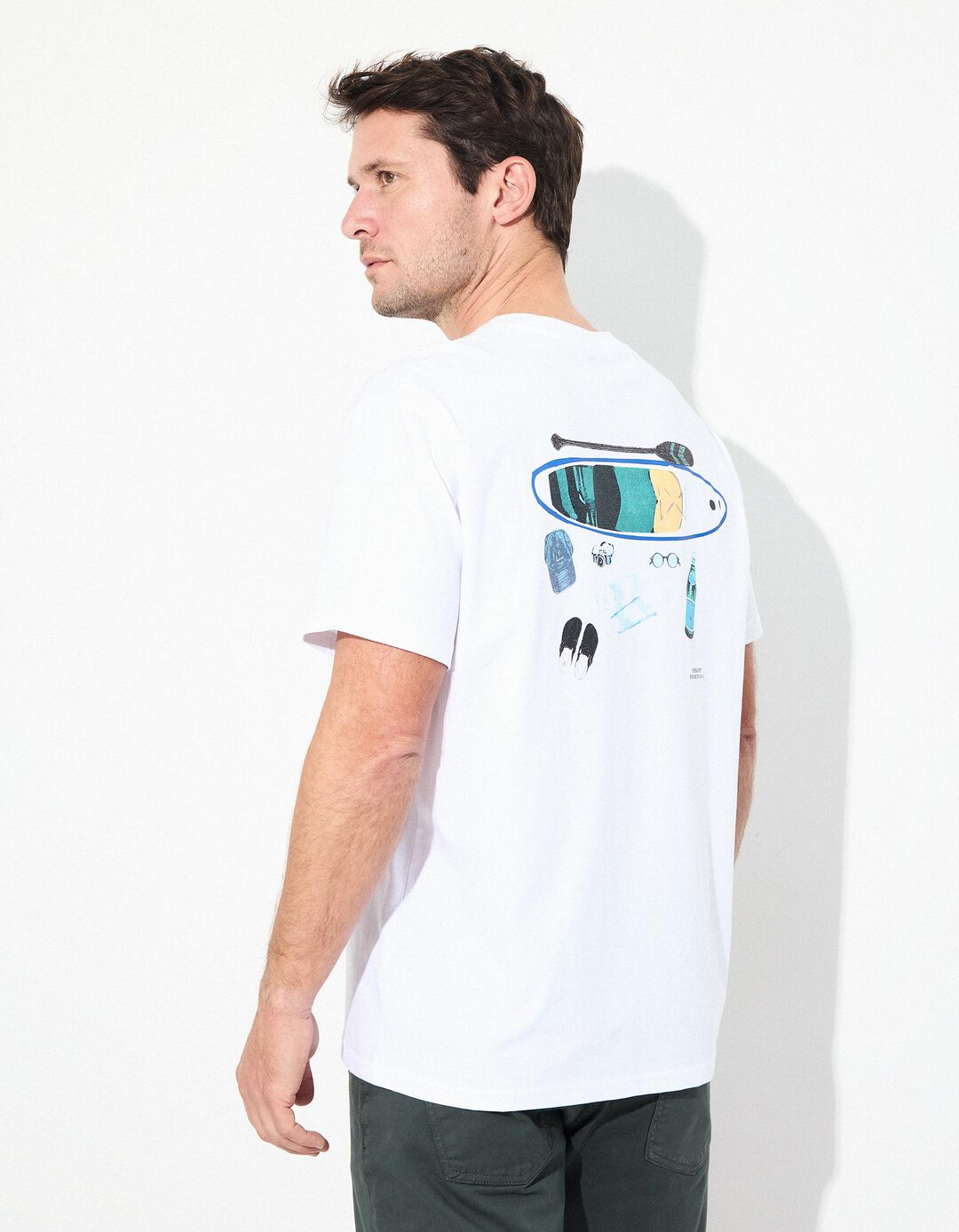 T-shirt Jersey Print, Homem, Branco