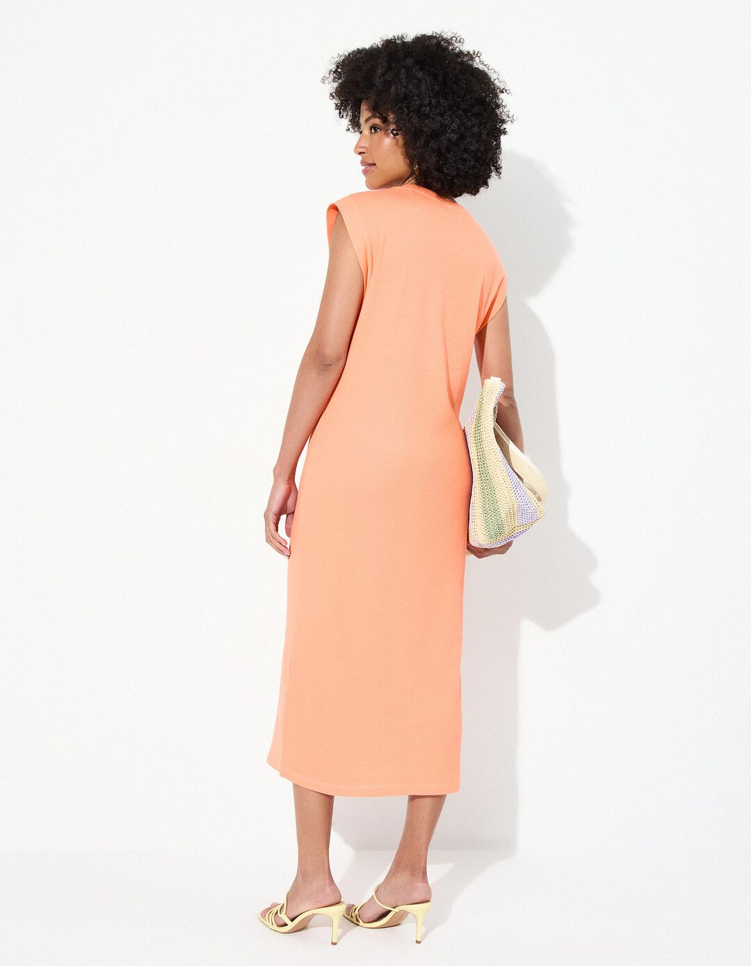 Vestido Comprido, Mulher, Laranja