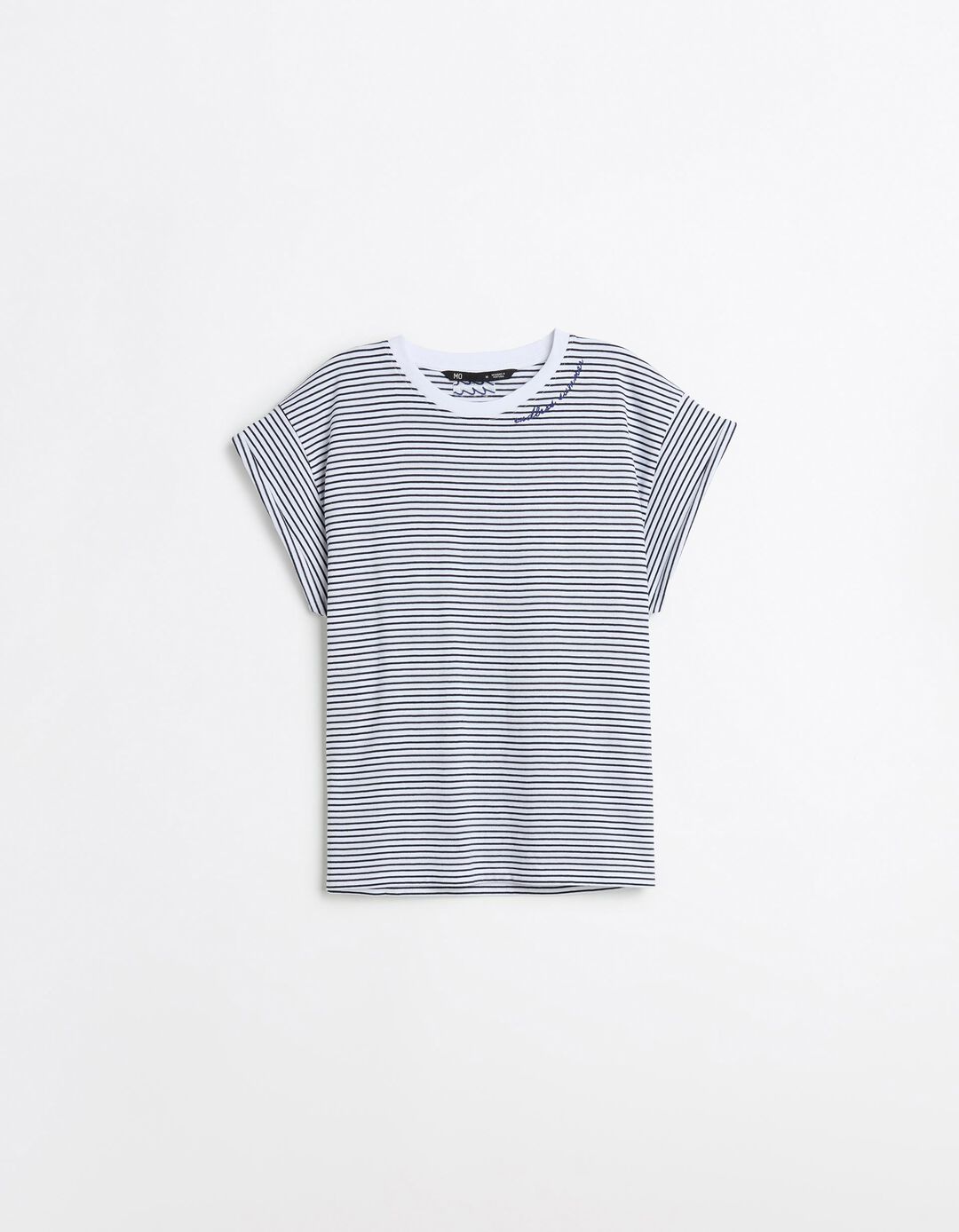 T-shirt Bordado, Mulher, Azul