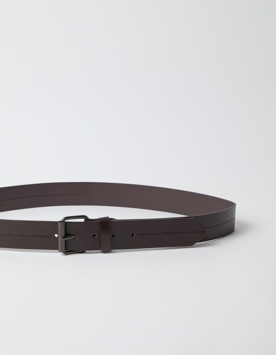 Comprar Online Cinto Com Pesponto, Homem, Castanho