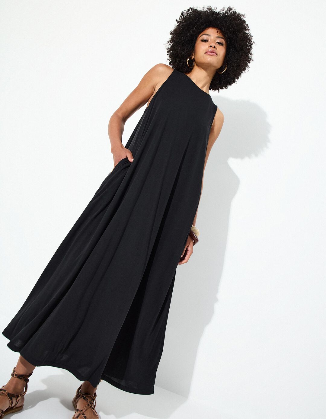 Vestido Comprido, Mulher, Preto