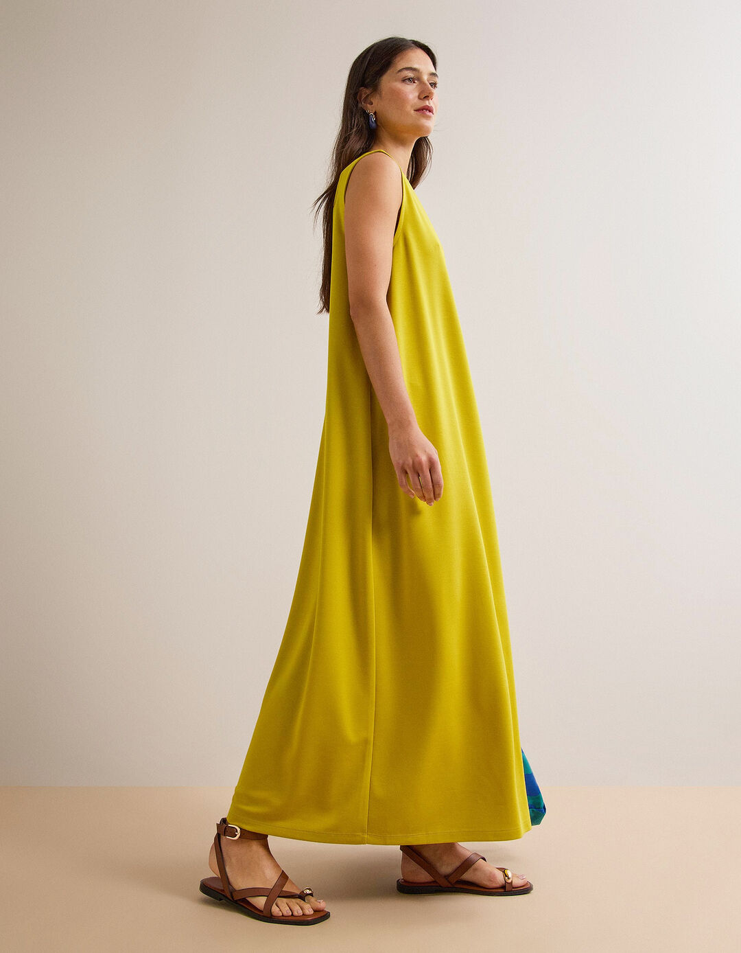 Vestido Comprido, Mulher, Amarelo