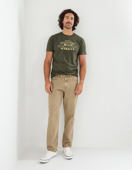 Comprar Online Calças 'Relaxed Fit', Homem, Bege Escuro