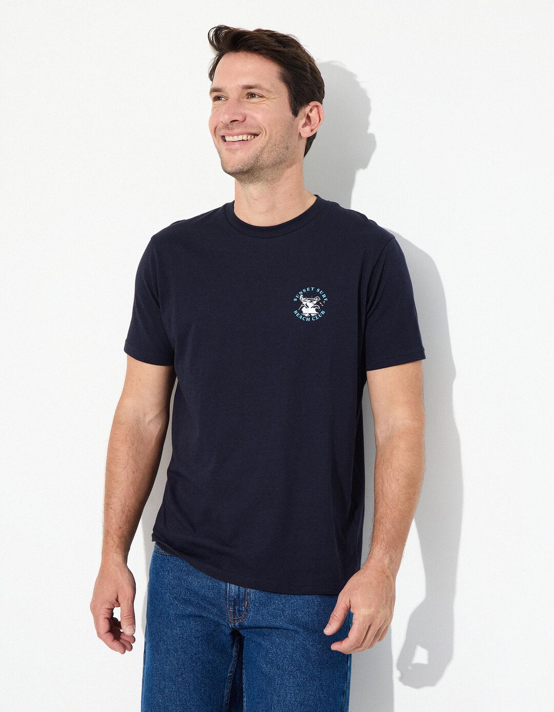 T-shirt Jersey, Homem, Azul Escuro 