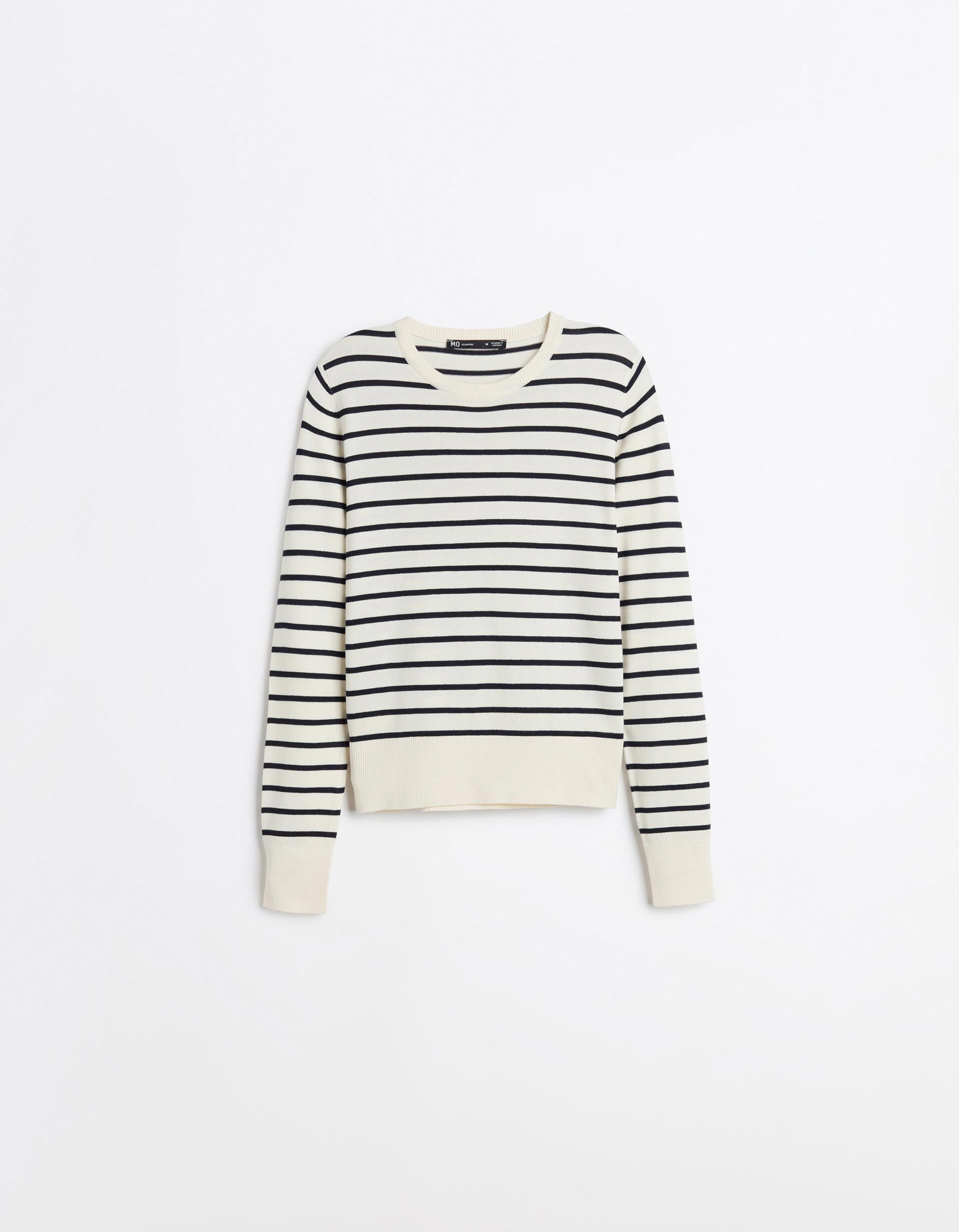 Comprar Online Camisola De Manga Comprida &Agrave;s Riscas, Mulher, Cru
