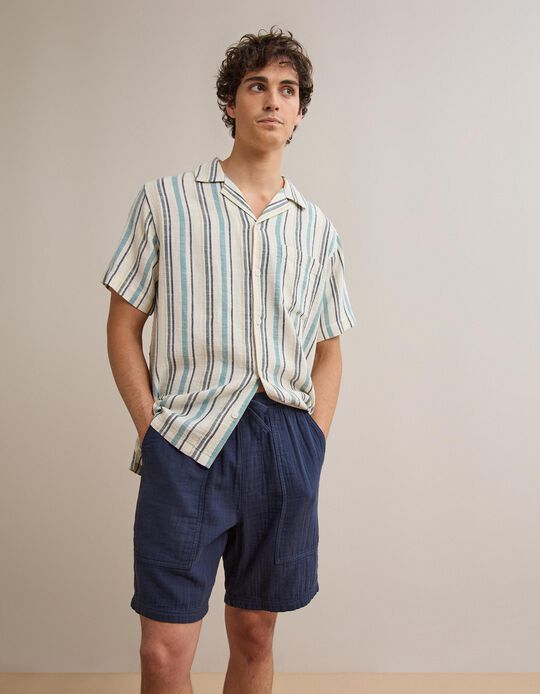 Comprar Online Camisa Riscas, Homem, Azul
