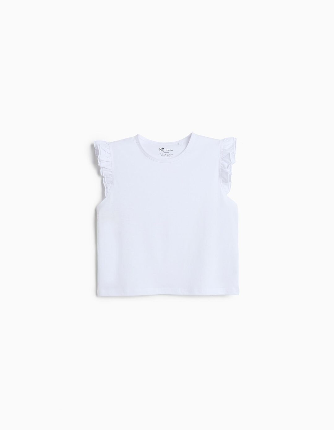 T-shirt Folhos, Menina, Branco