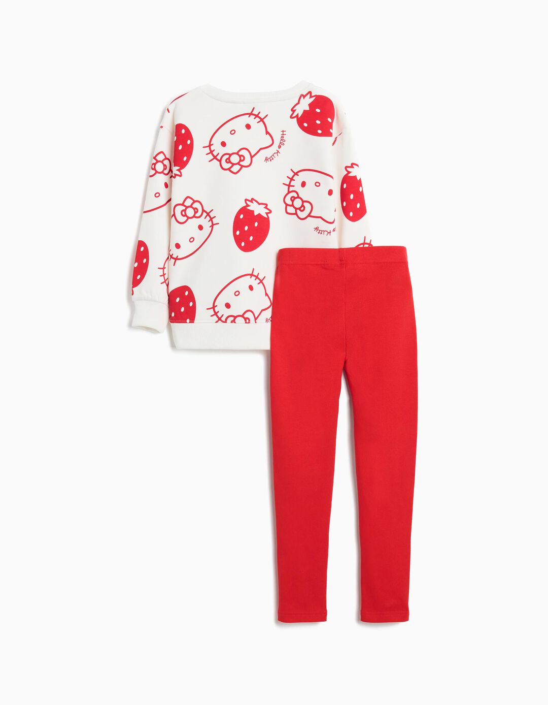 Conjunto Sweatshirt e Leggings 'Hello Kitty', Menina, Vermelho