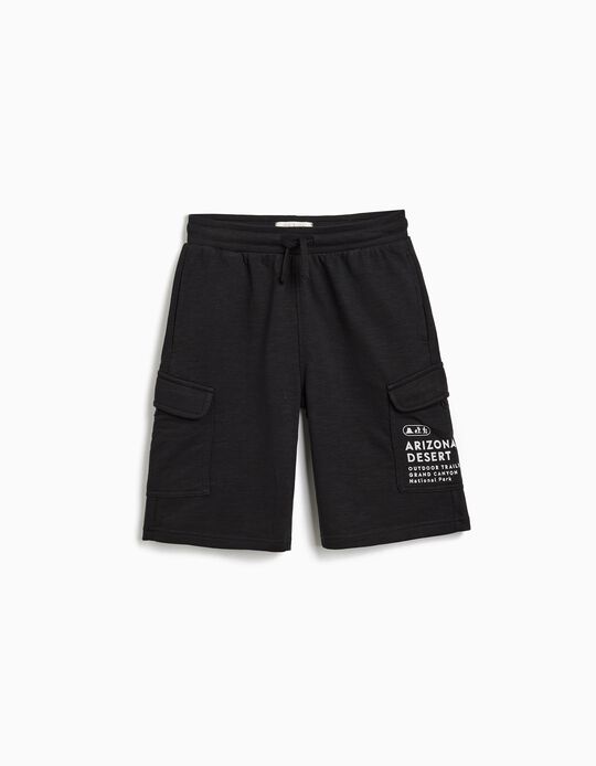 Comprar Online Calções Cargo, Menino, Preto