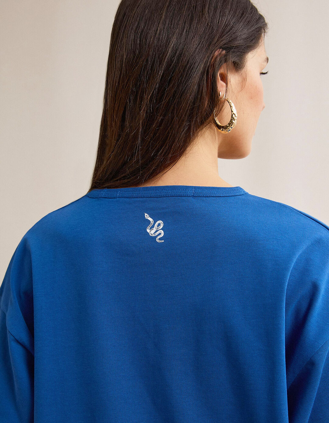 T-shirt Manga Curta, Mulher, Azul