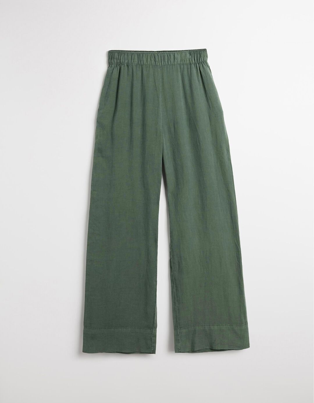 Calças com Linho, Mulher, Verde Escuro