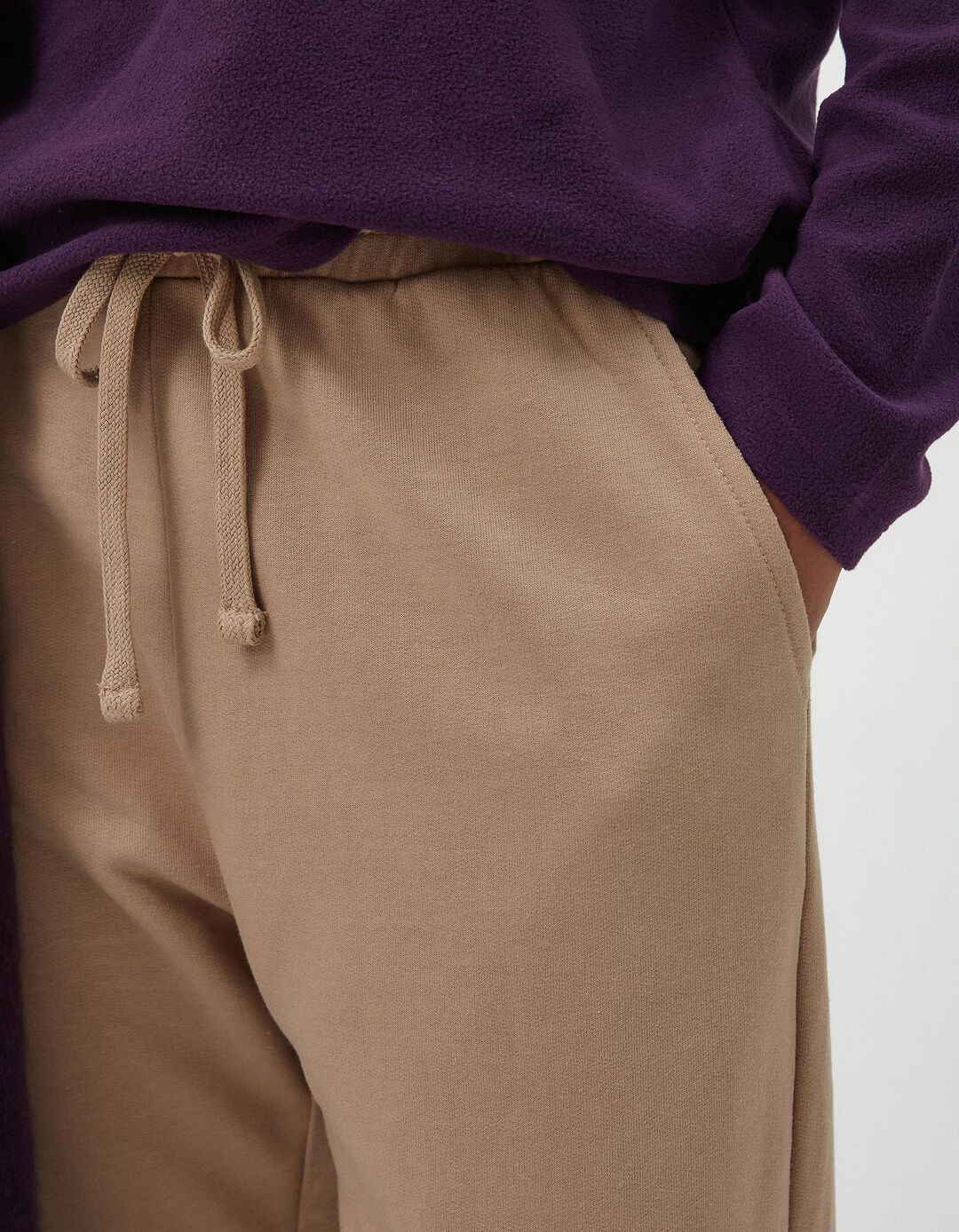 Joggers de Felpa, Mulher, Bege