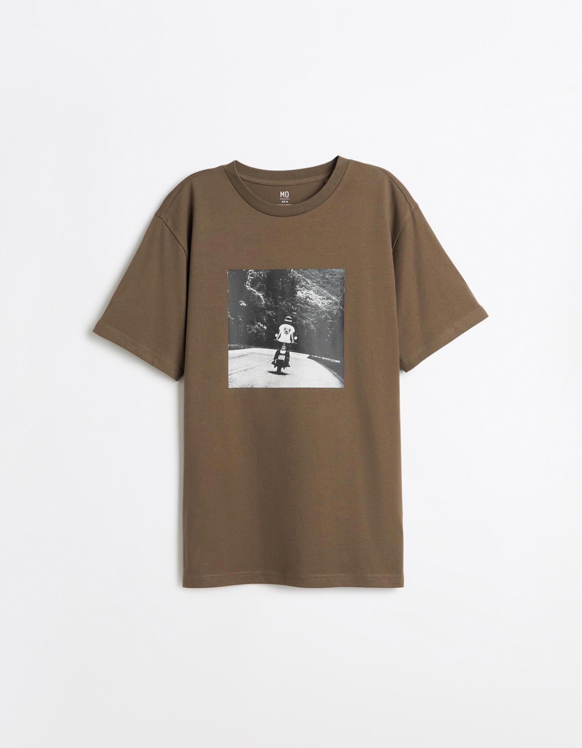 Comprar Online T-shirt Jersey Estampada, Homem, Castanho