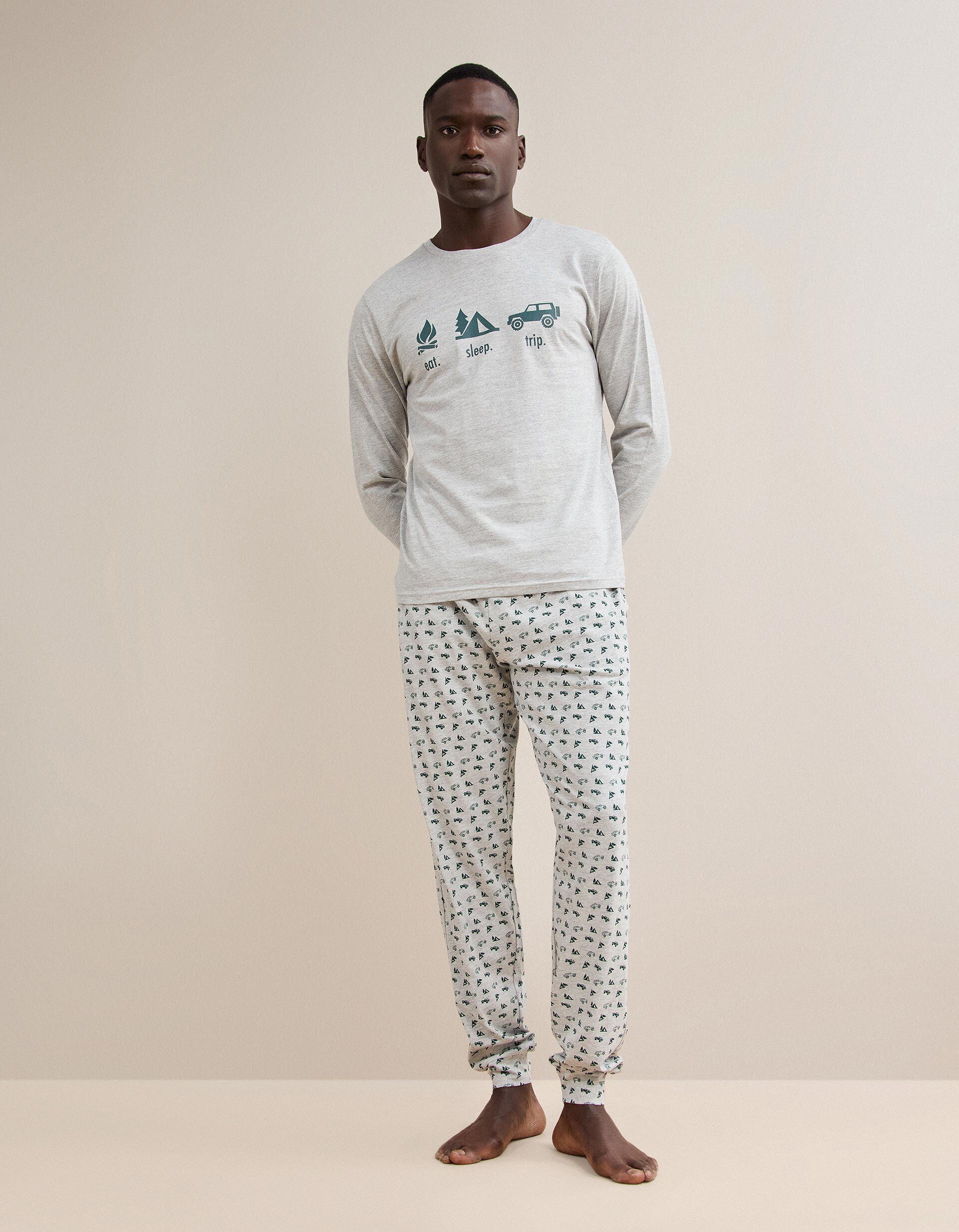 Comprar Online Pijama Jersey, Homem, Cinzento