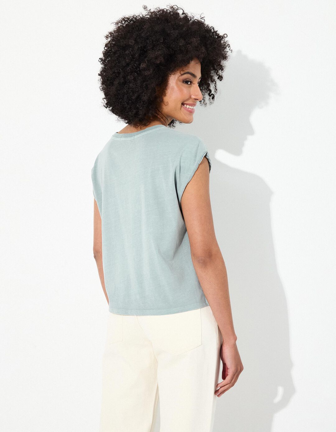 T-shirt sem Mangas, Mulher, Verde Claro 
