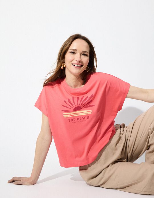 Comprar Online T-shirt Print, Mulher, Rosa 