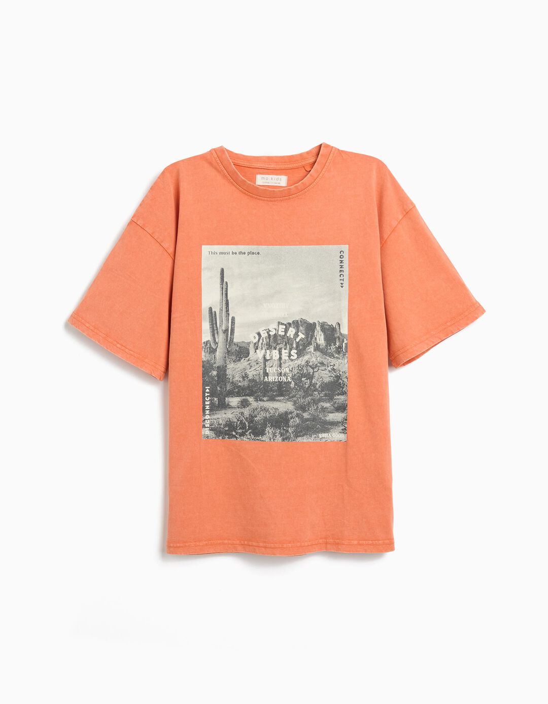 T-shirt Loose, Menino, Laranja Escuro