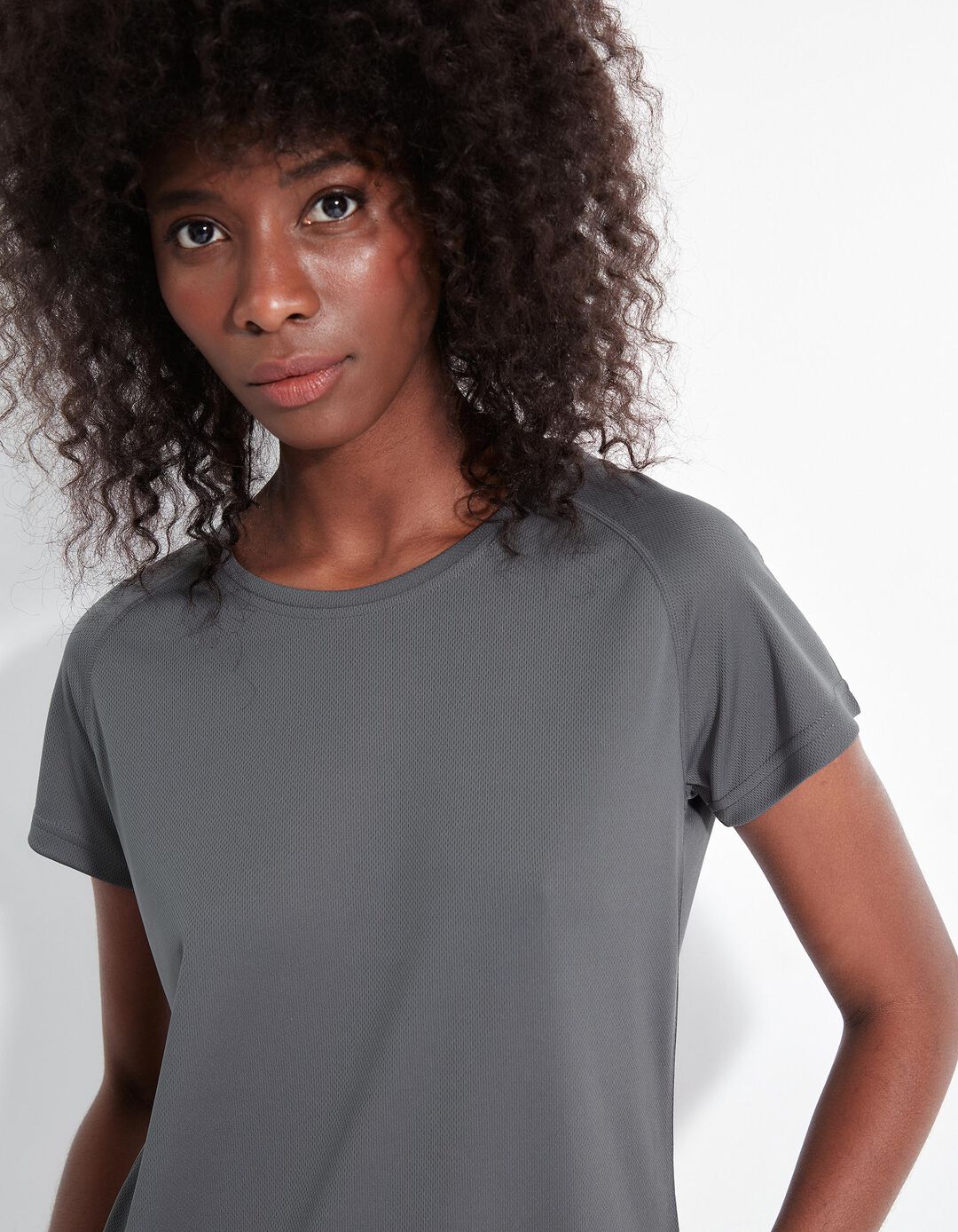 T-shirt de Desporto, Mulher, Cinzento Escuro
