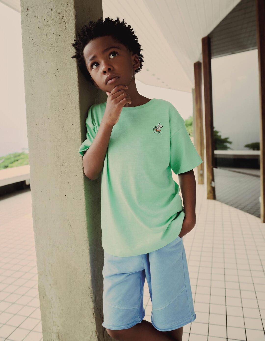T-shirt, Menino, Verde Claro