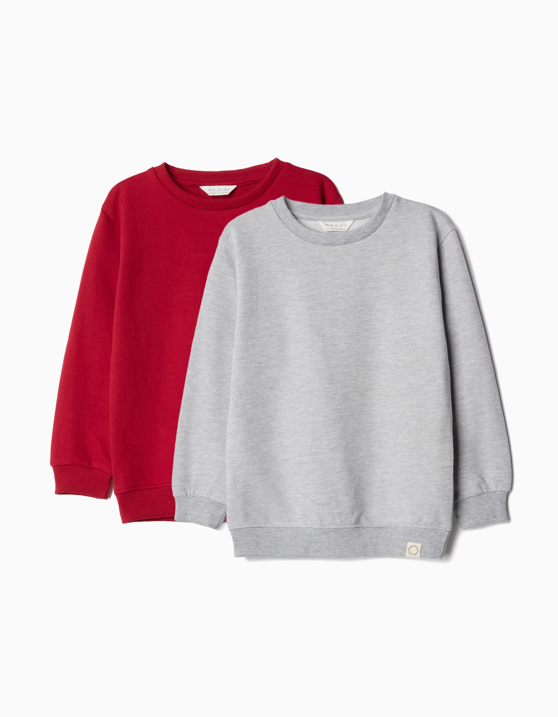 Comprar Online Pack 2 Sweatshirts, Menino, Vermelho/Cinzento Claro