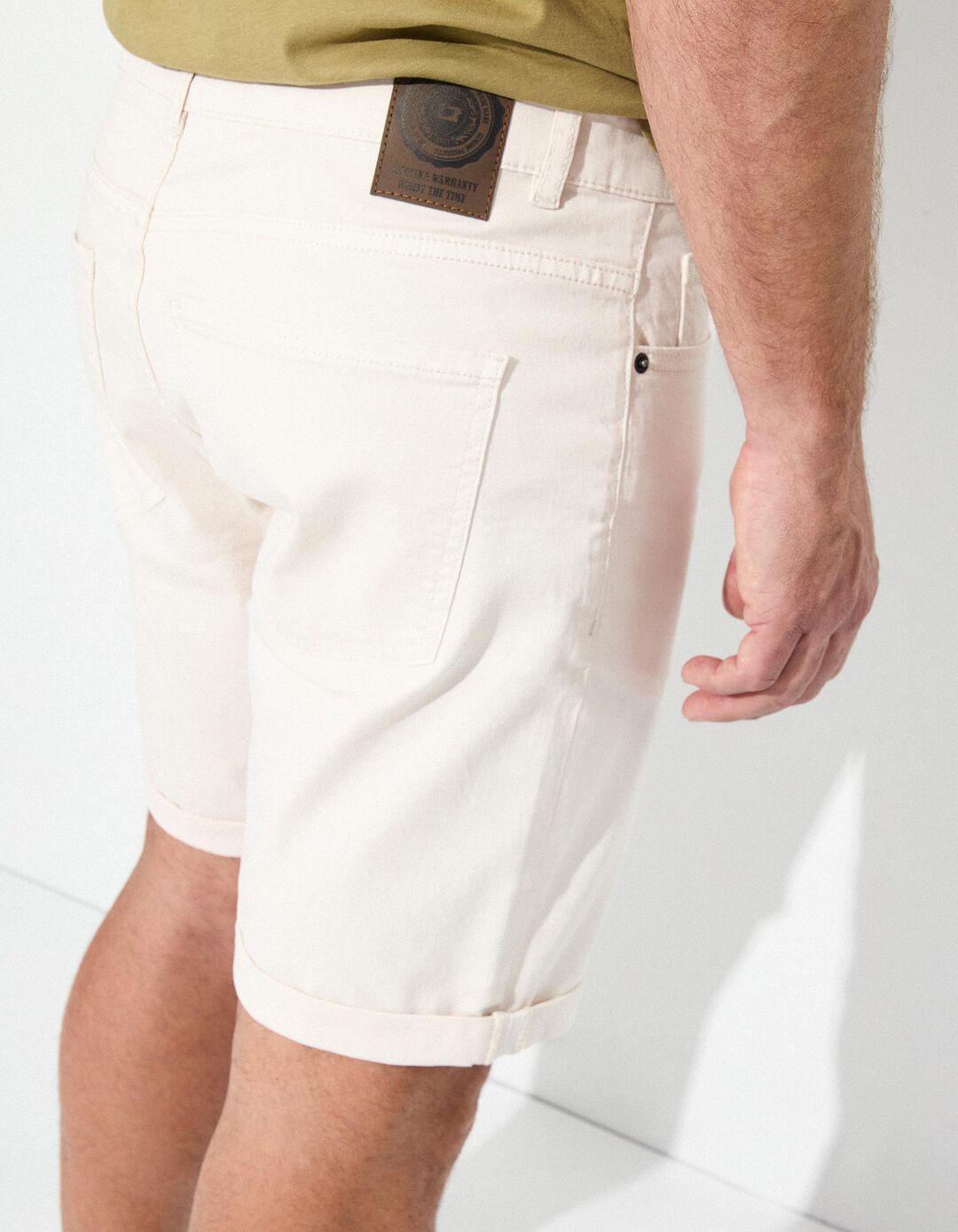 Calções 'Slim fit', Homem, Bege Claro 