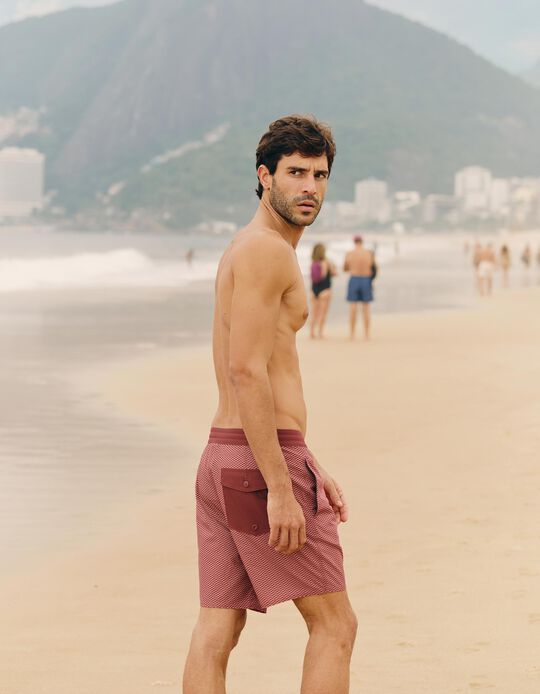 Comprar Online Cal&ccedil;&otilde;es de Banho, Homem, Vermelho Escuro