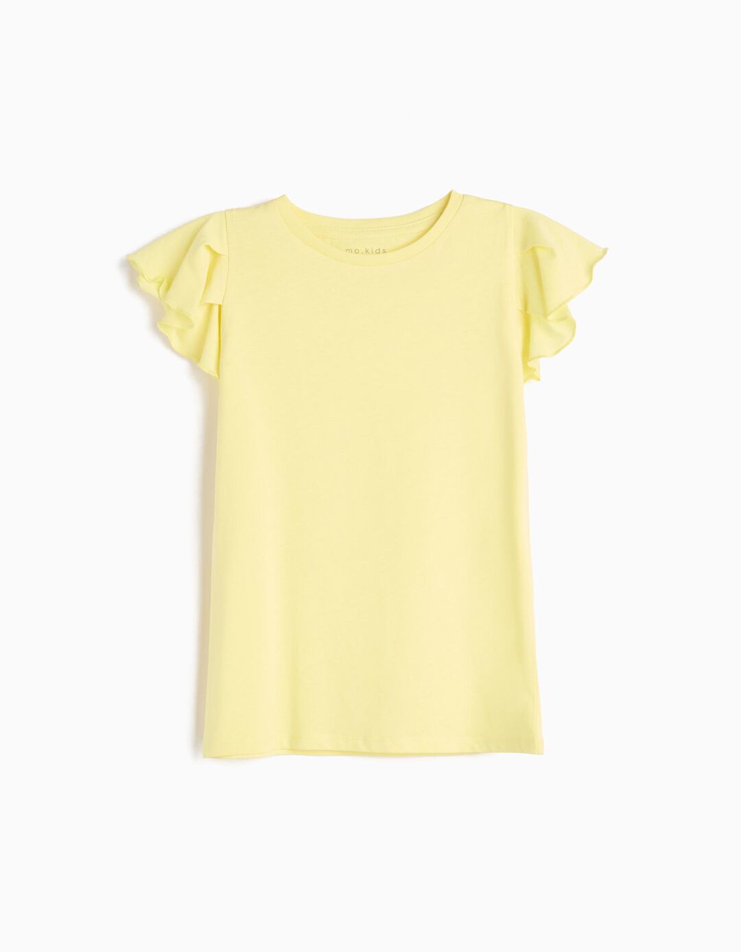 T-shirt Folhos, Menina, Amarelo