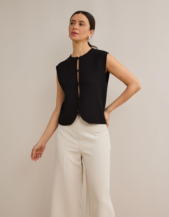 Comprar Online Colete Tricotado, Mulher, Preto