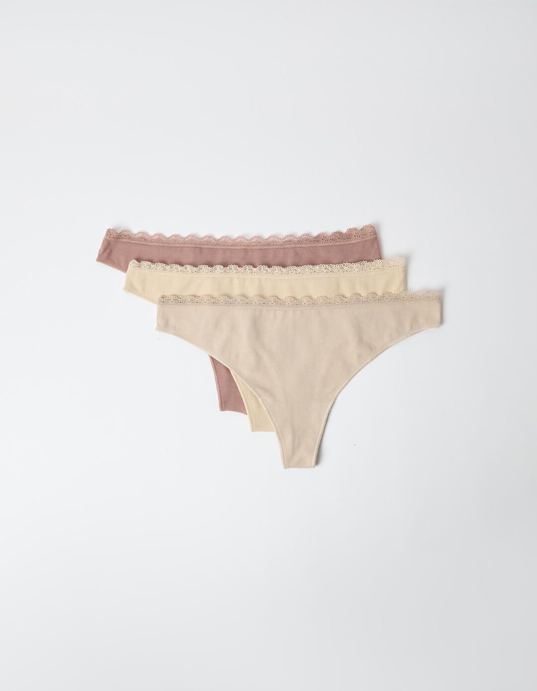 Pack 3 Cuecas, Mulher, Bege Claro