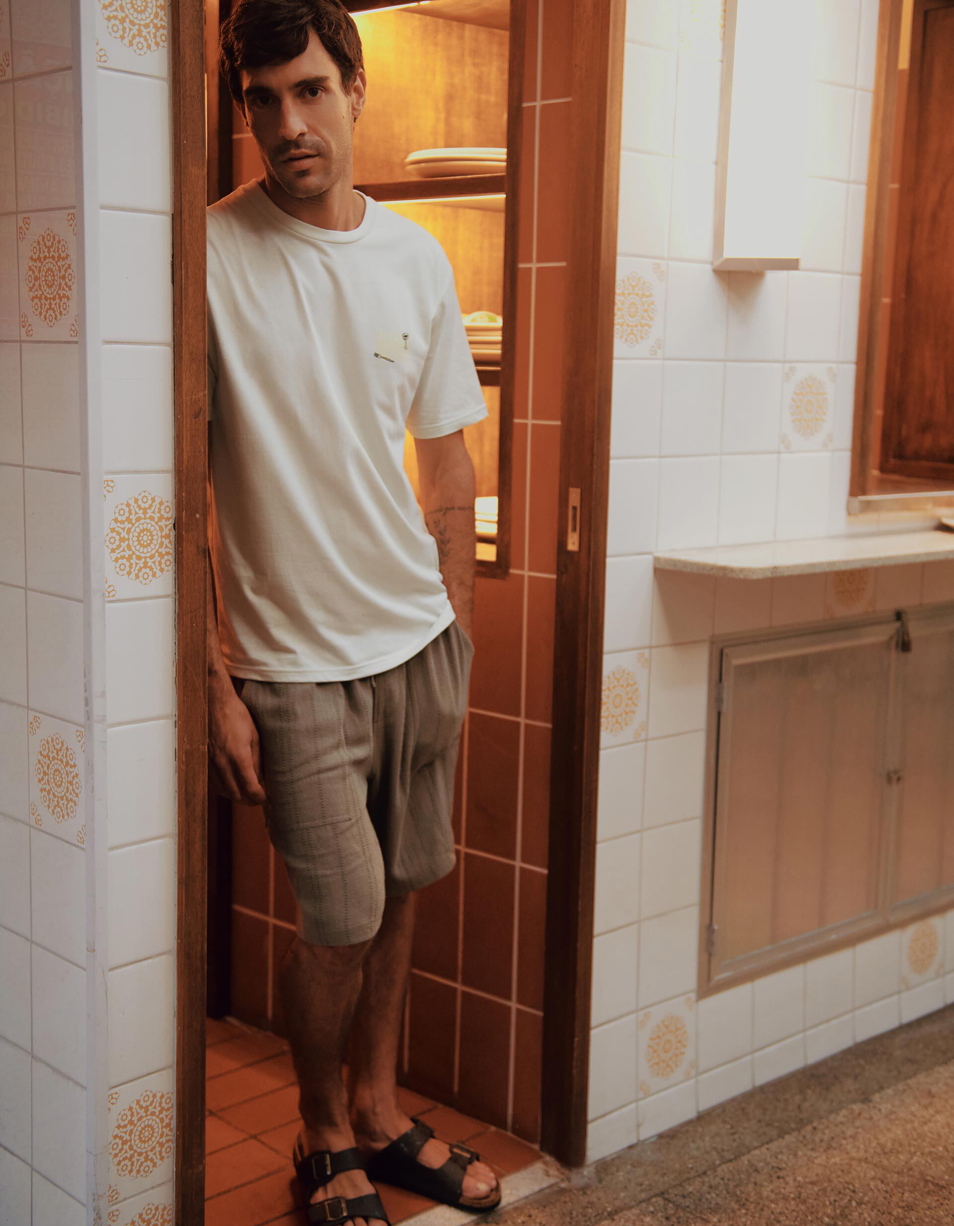 Comprar Online T-shirt Estampada, Homem, Verde &Aacute;gua