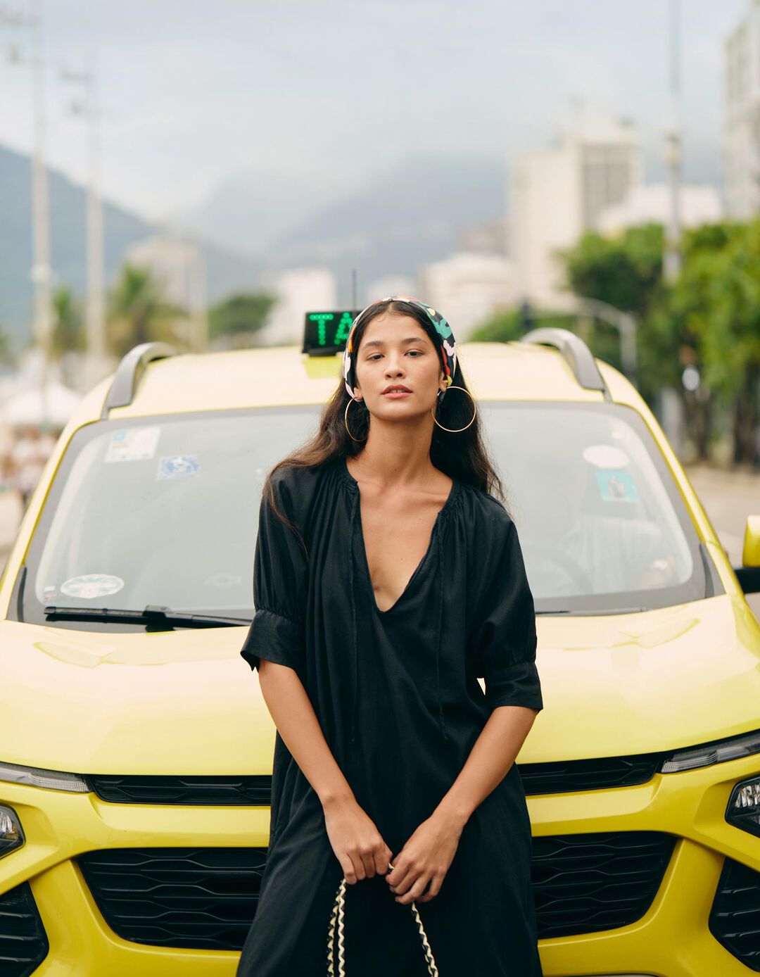 Vestido com Linho, Mulher, Preto