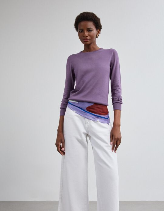 Comprar Online Camisola Tricotada, Mulher, Roxo Claro