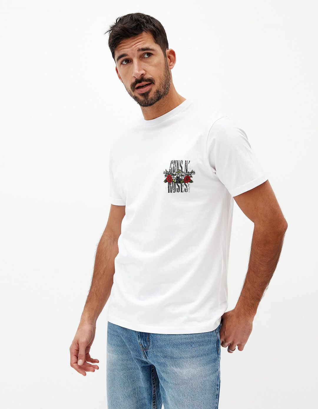 T-shirt 'Guns N' Roses', Homem, Branco
