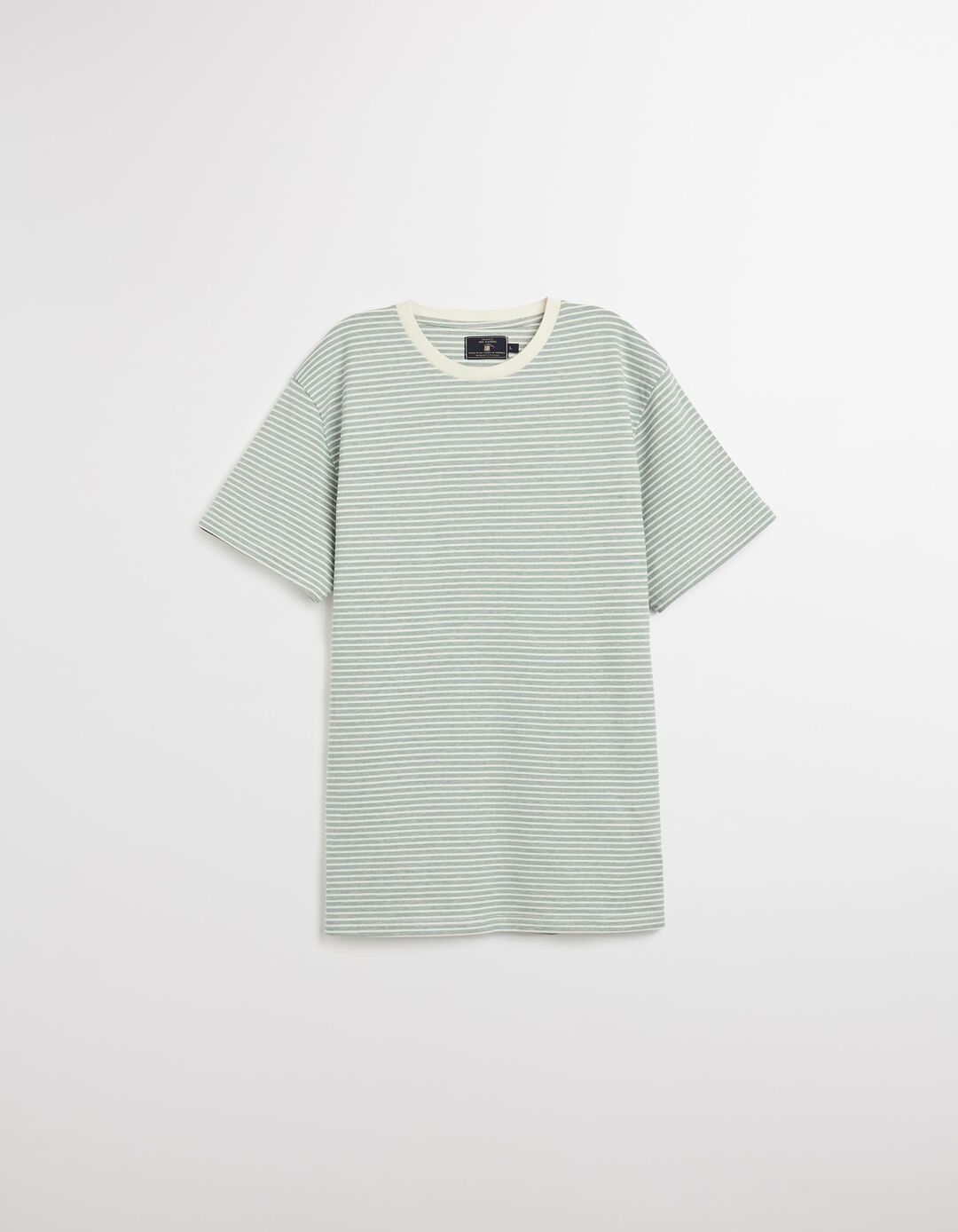 T-shirt Riscas, Homem, Verde Escuro