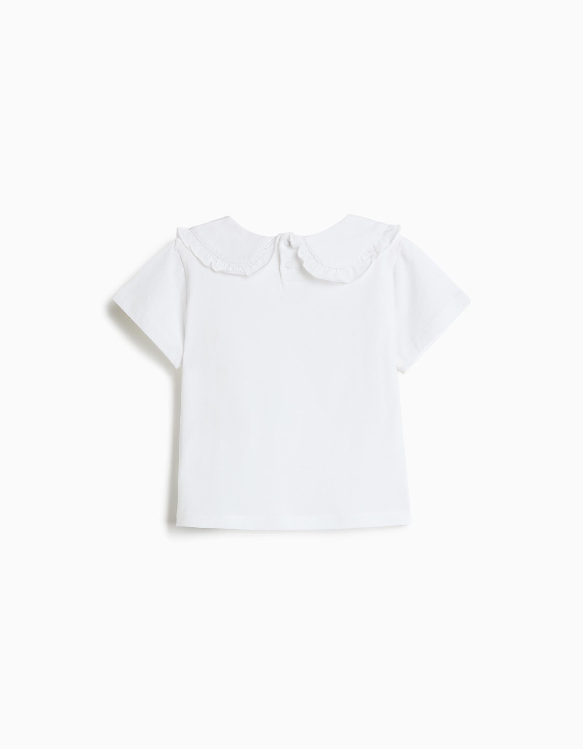 Comprar Online T-shirt Com Gola, Menina, Branco