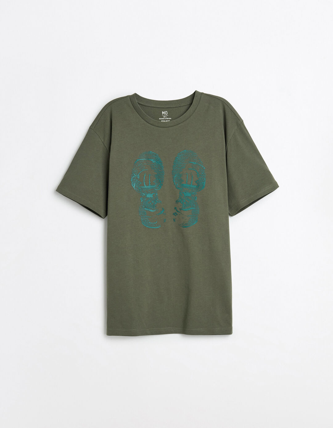 T-shirt, Homem, Verde Escuro