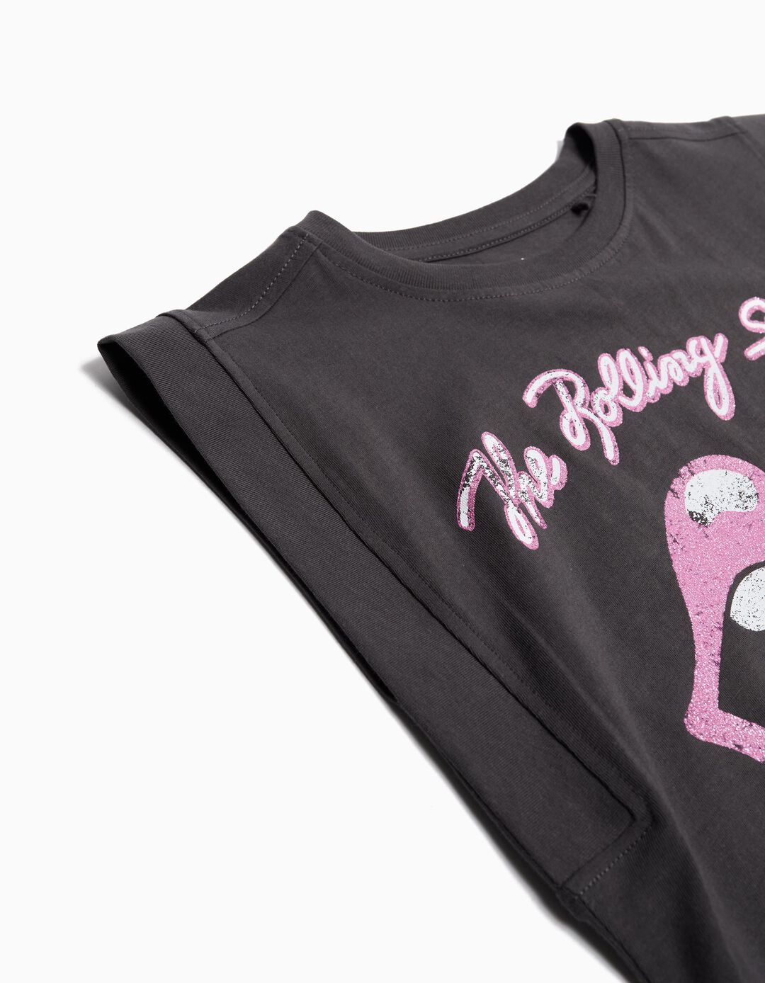 T-shirt 'The Rolling Stones', Menina, Cinzento Escuro 