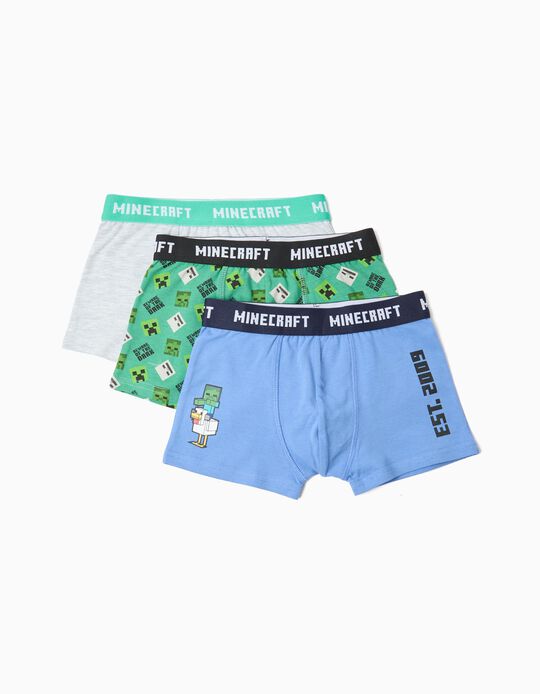 Comprar Online Pack 3 Boxers 'Minecraft', Menino, Multicor