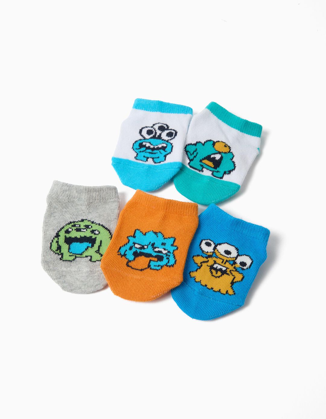 Pack 5 Pares de Meias Tornozelo, Menino, Multicolor
