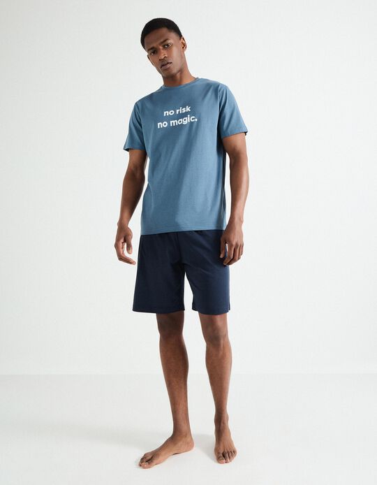Comprar Online Pijama Jersey, Homem, Azul 
