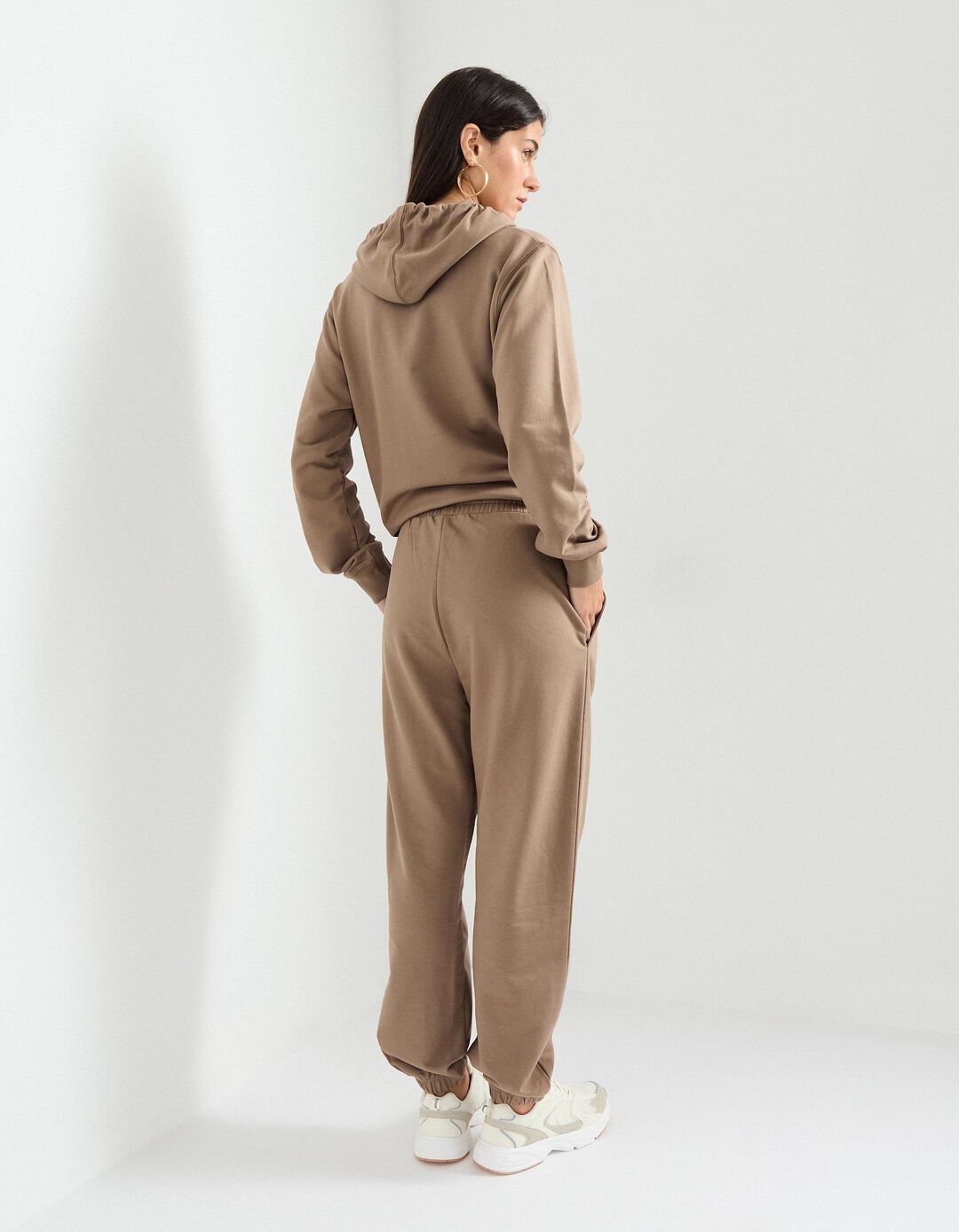 Calças Joggers, Mulher, Bege Escuro