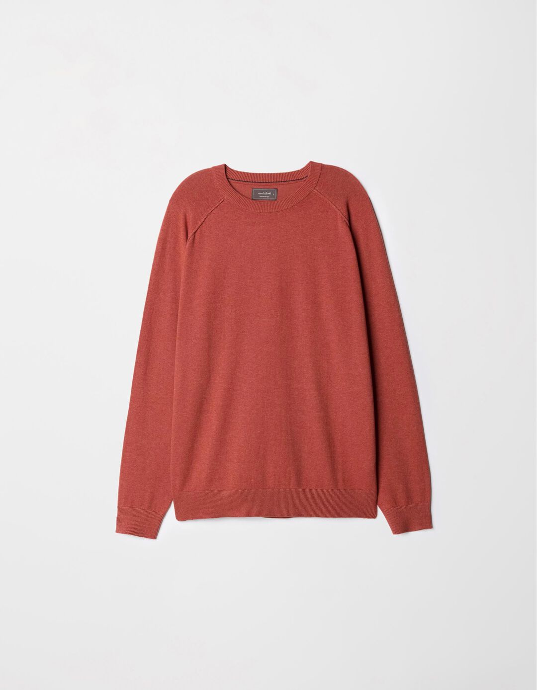 Camisola de Malha Decote Redondo, Homem, Laranja