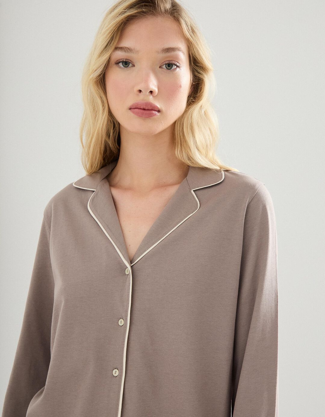 Pijama Jersey, Mulher, Cinzento
