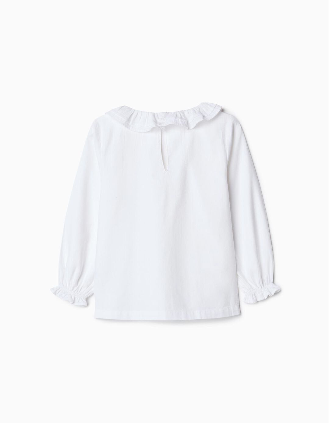 Blusa Sarja Folho, Menina, Branco