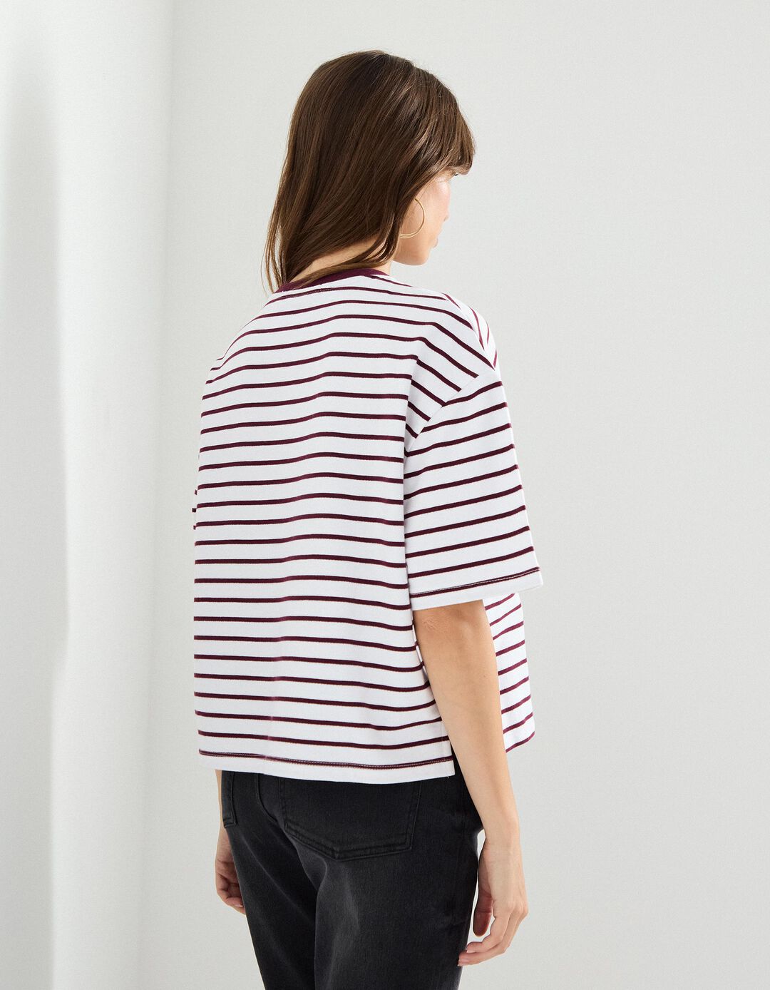 T-shirt Riscas, Mulher, Roxo