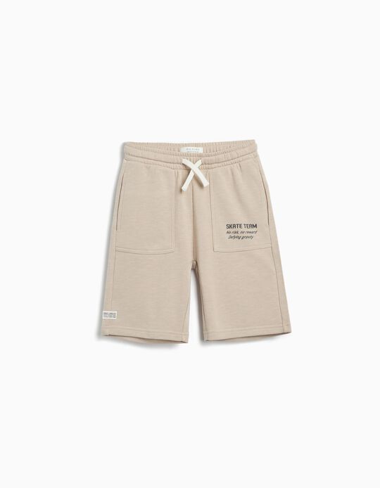 Comprar Online Calções de Felpa, Menino, Bege Claro 