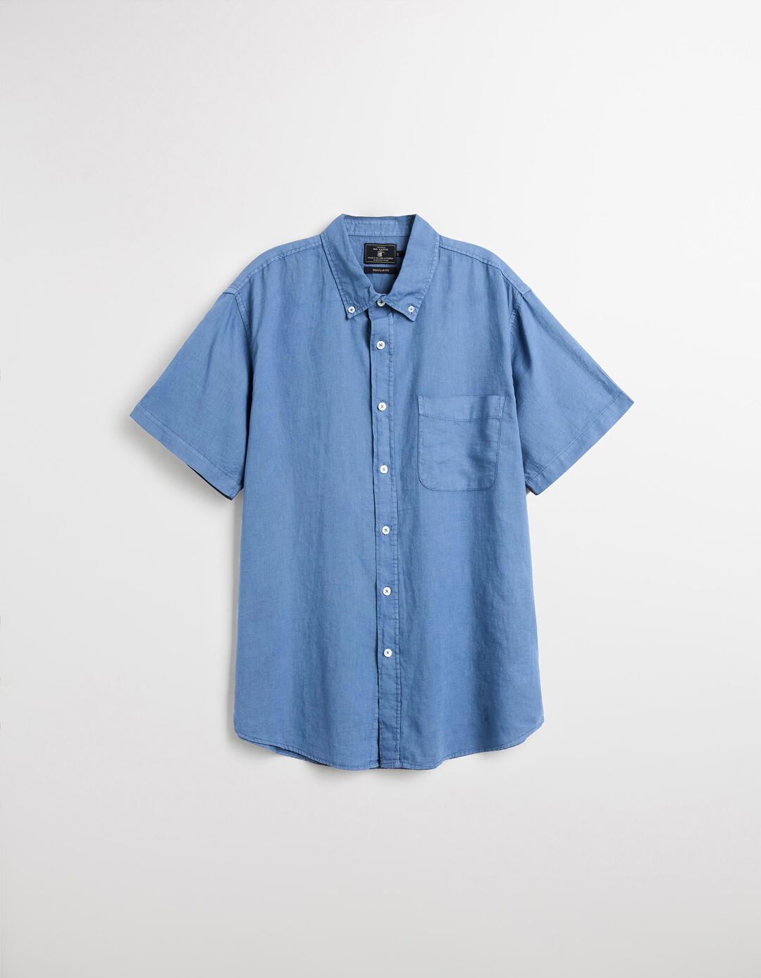 Camisa com Linho, Homem, Azul 