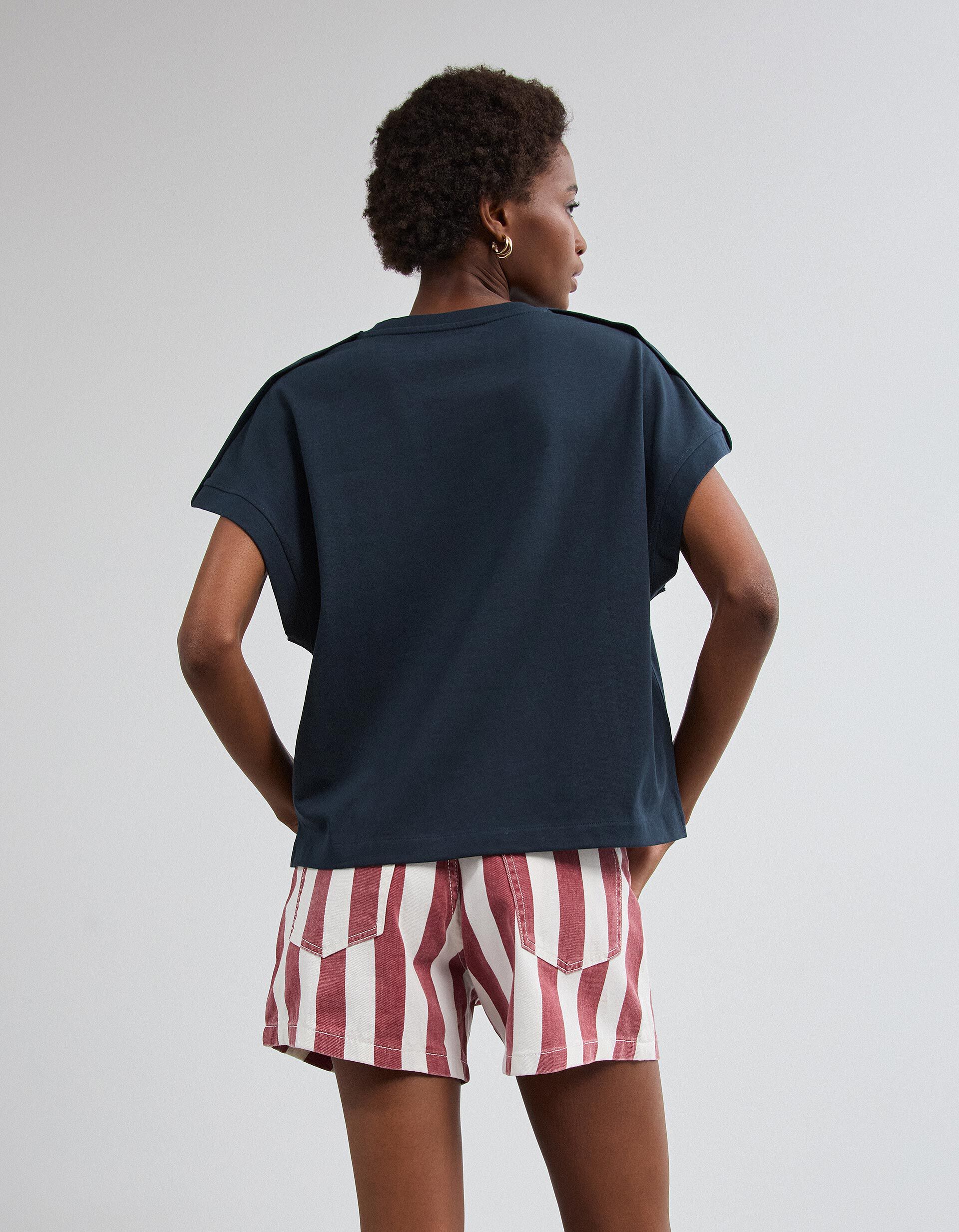 Comprar Online T-shirt Com Detalhe, Mulher, Azul Escuro